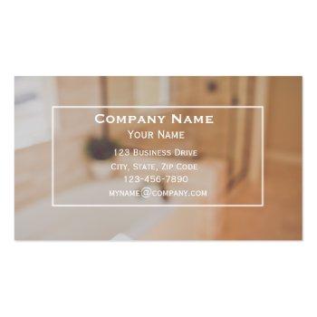 Small Custom Bathroom Contractor Business Card Front View
