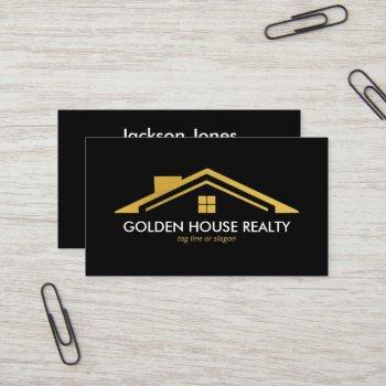 custom black + gold home realtors luxury modern business card