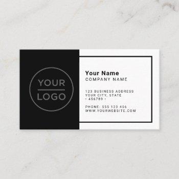 custom black white modern minimalist any color bus business card
