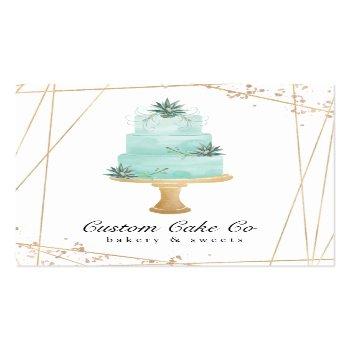 Small Custom Cakes Bakery Business Card Front View