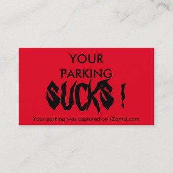 custom cards your parking sucks  by ezazzleman.com