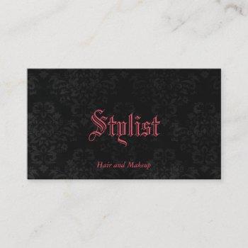 custom color french gothic damask stylist template business card