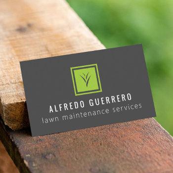 custom color home lawn care gardener landscaping business card