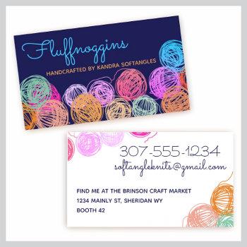 custom color yarn balls knitting crochet homespun business card