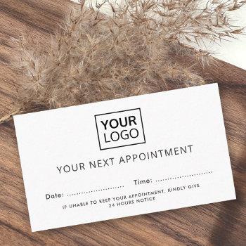 custom logo and color modern appointment cards