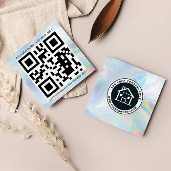 custom logo and qr code diy holographic square business card