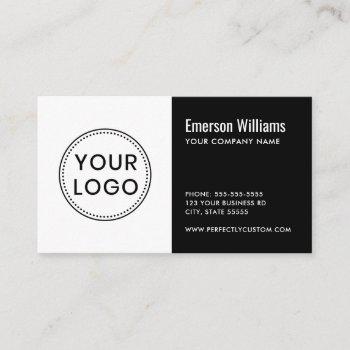 custom logo black and white modern minimalist business card