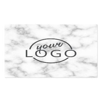 Small Custom Logo Elegant Marble Square Square Business Card Front View
