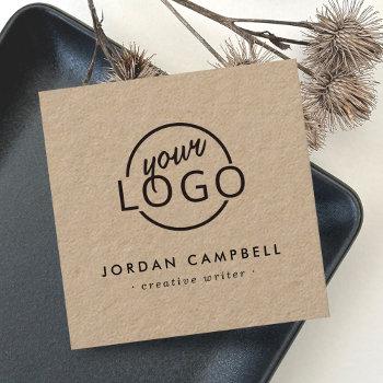 custom logo kraft paper modern minimalist square business card