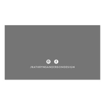 Small Custom Logo Modern Minimal Simple Gray White Business Card Back View