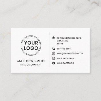 custom logo modern minimalist social media icons business card