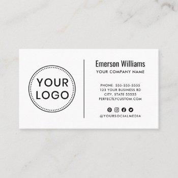 custom logo modern minimalist white or any color b business card