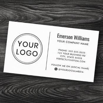 custom logo modern minimalist white or any color business card