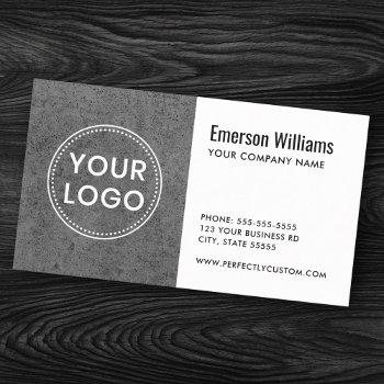 custom logo rough dark gray concrete business card