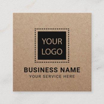 custom logo rustic kraft minimalist square business card