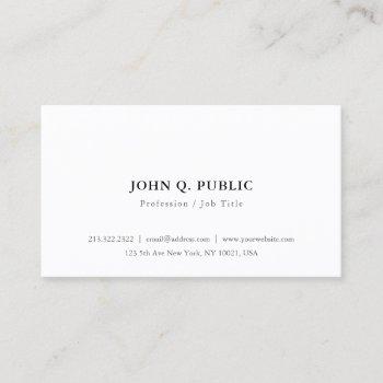 Small Custom Modern Minimalist Elegant Simple Template Business Card Front View