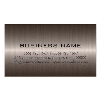 Small Custom Monogram Dark Stainless Steel Metal Business Card Back View