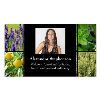 Small Custom Photo Essential Oils Business Consultant Business Card Front View