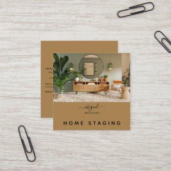 custom photo home staging  square business card
