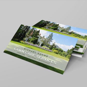 custom photo lawn care & landscaping business card