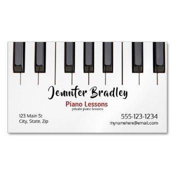 custom piano lesson business business card magnet