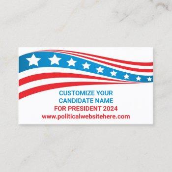custom political campaign 2024 american flag business card