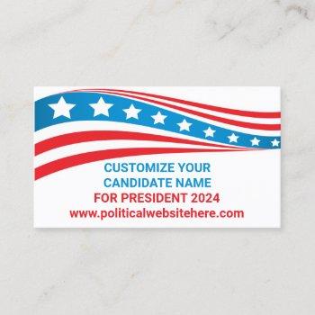 custom political campaign 2024 american flag business card
