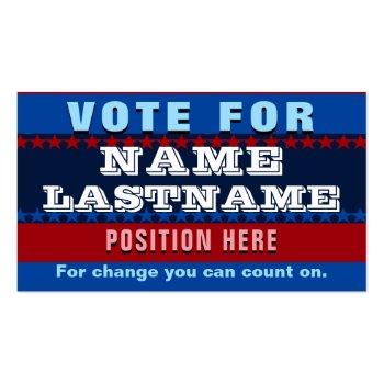 Small Custom Political Campaign Template Business Card Front View