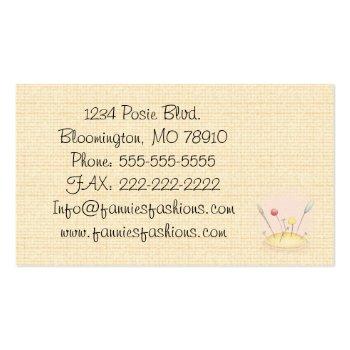 Small Custom Sewing Business Card Back View