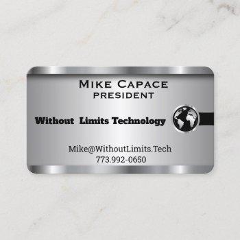 custom - silver and black business design business card