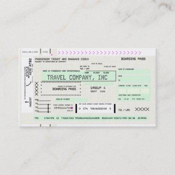 customizable airline boarding pass business card