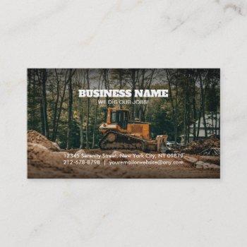 customizable bulldozer business cards