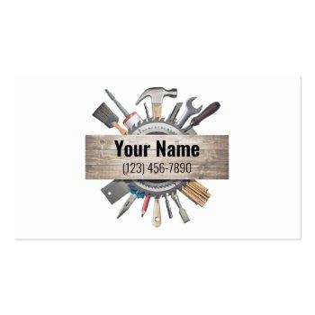 Small Customizable Handyman Contractor Tools V1 Business Card Magnet Front View