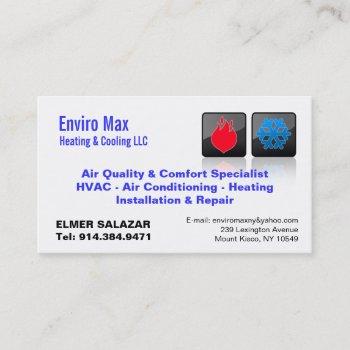 customizable heating & cooling bc business card