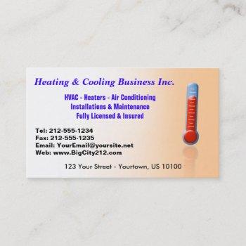 customizable heating & cooling thermo business card