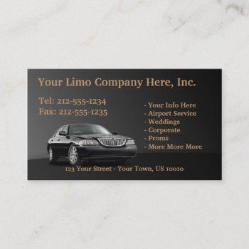 customizable limousine business cards