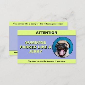 customize parked like a troll, funny parking prank calling card