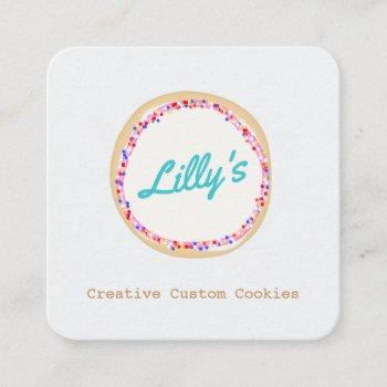 customized bakery personalized cookie logo square business card