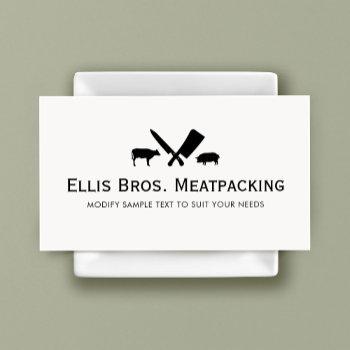 cut pig and cow butcher shop business card