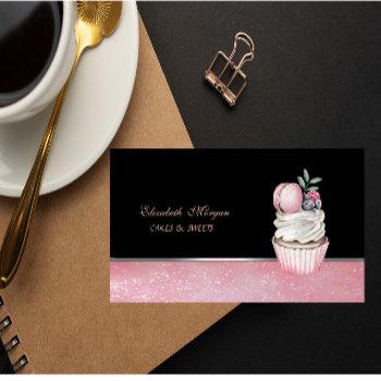 cute adorable  elegant ,macaron cupcake bakery business card