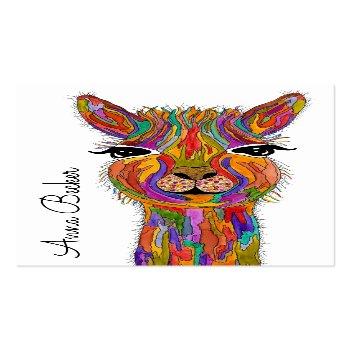 Small Cute And Colorful Llama Business Card Front View