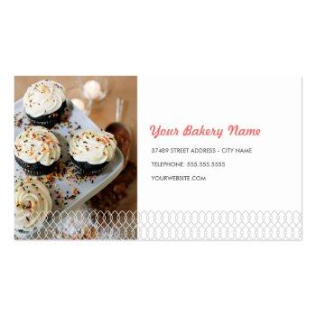 Small Cute Bakery Business Card With 4 Photos Back View