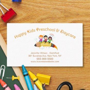 cute child daycare childcare center service business card