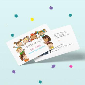 cute day care babysitting profile & photo business card