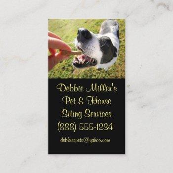 cute dog and bone pet sitting service  business card