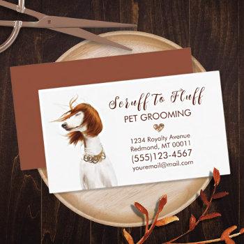 cute dog pet grooming groomer service business card