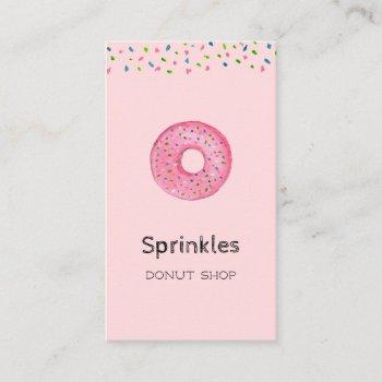 cute donut with sprinkles donut shop business card