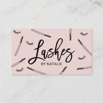 cute eyelash extensions lash makeup artist pink business card