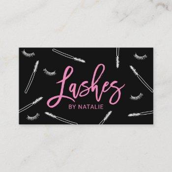 cute eyelash extensions makeup artist lash bar business card