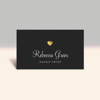 cute gold heart black beauty consultant business card